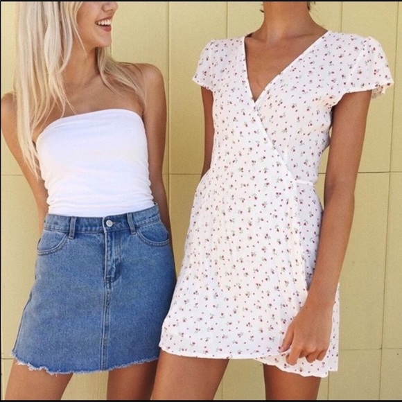 Brandymelville White pink floral Robbie wrap dress - Picture 3 of 6